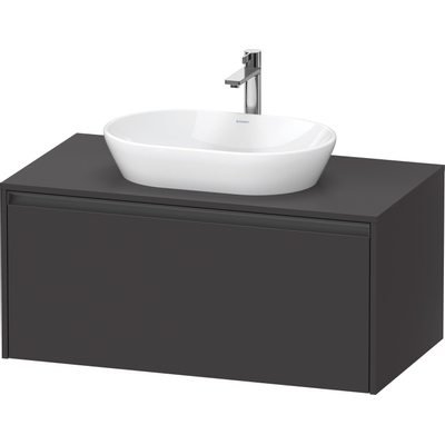 Duravit Ketho.2 Wastafelonderbouwkast - inclusief consoleplaat - met 1 lade - 100x55x45.9cm - met handgreep antraciet - grafiet supermat