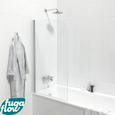 FugaFlow Efficiente Vetro Pare-baignoire - 1 pièce pivotante - 80x150cm - verre de sécurité 6mm - anti-calcaire - chrome