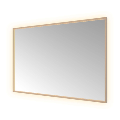 Hotbath &MORE Spiegel - 120x80cm - directe en indirecte LED - color changing - spiegelverwarming - dimbaar - met afstandsbediening - PVD - geborsteld zwart (koper)