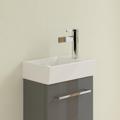 Villeroy & Boch Avento fontein - 1 kraangat rechts - zonder overloop - 36x22cm - White Alpine (glans wit)