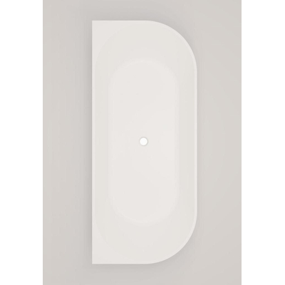 Crosstone by Arcqua Evi solid surface demi-baignoire autoportante 180x80x57 mat blanc