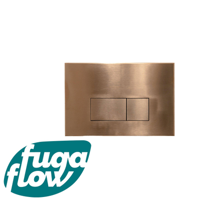 FugaFlow Metal Bedieningsplaat - bedieningspaneel voor Geberit UP320 inbouwreservoir - dualflush - rechthoekige knoppen - metaal koper OUTLETSTORE