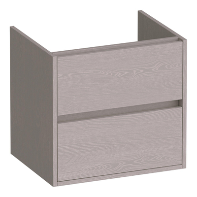 BRAUER Adore wastafelonderkast - 60x46x55cm - 2 softclose lades - greeploos - 1 sifon uitsparing - Timber Greige
