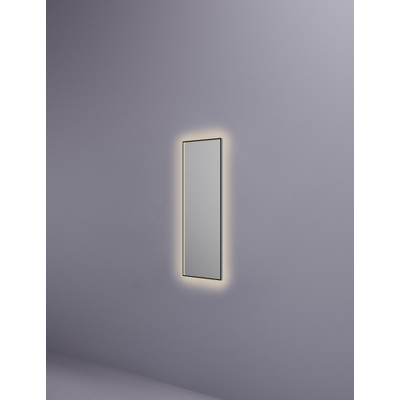 Hotbath &MORE Spiegel - 30x80cm - direct en indirect LED - color changing - dimbaar - met afstandsbediening - PVD - geborsteld zwart