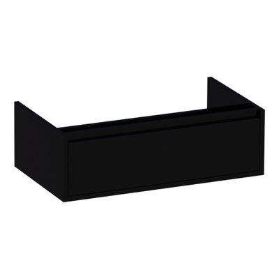 Saniclass New Future Thin meuble salle de bains 80.2x25x45.5cm avec softclose sans porte 1 tiroir noir haute brilliance