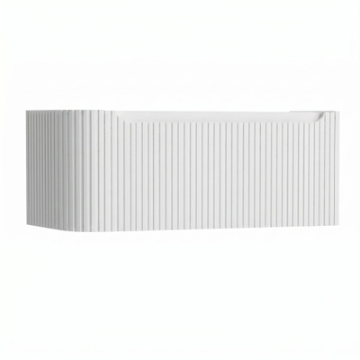 H&R Badmeubelen Juice Wastafelonderkast - 100x45x40cm - linkerhoek afgerond - 3D-front - 1 lade - geïntegreerde greep - wit hoogglans