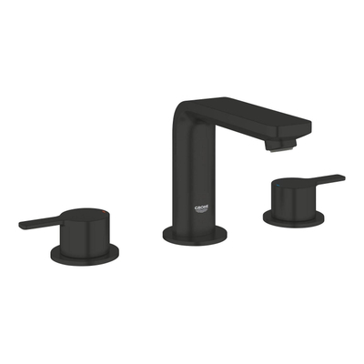 GROHE Lineare New wastafelkraan - m-size - 3 kraangaten - met waste - mat zwart