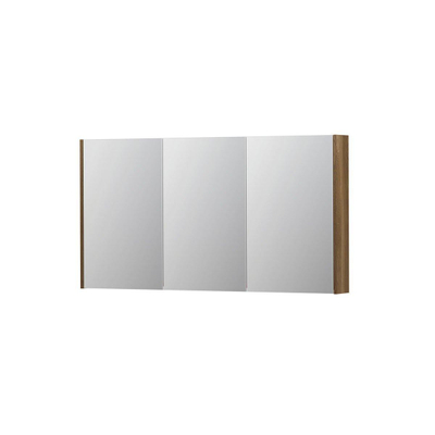 INK SPK2 spiegelkast – 140x74x14 cm – 3 deuren, dubbelzijdige spiegeldeuren – Massief Eiken Aqua (Hout)