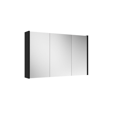 Saniclass Prime Armoire miroir - 100x63x16cm - incluant panneaux latéraux - noir mat