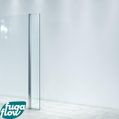 FugaFlow Efficiente Vetro douche à l'italienne salle de bain - partie pivotante - 30x200cm - verre de sécurité 8mm - anti-calcaire - chrome