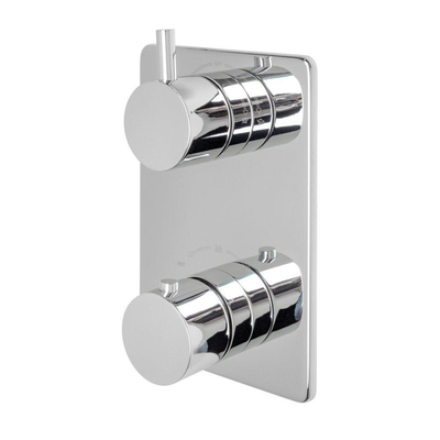 Wiesbaden Caral Ensemble de finition thermostat encastré 2 voies chrome