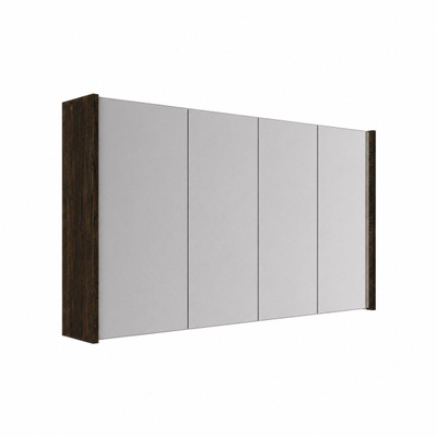 FugaFlow Eccelente Arredo Armoire de toilette avec miroir - 140x63x16cm - avec panneaux latéraux - chêne charcoal