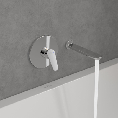 Villeroy & Boch O.novo badtoevoer - voor wandmontage - 231mm - hoogglans chroom