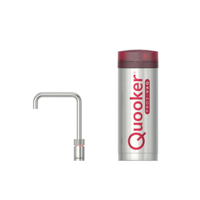 Quooker BE Nordic Square robinet d'eau bouillante - bec pivotant - réservoir PRO3 - Eau chaude / bouillante - Inox