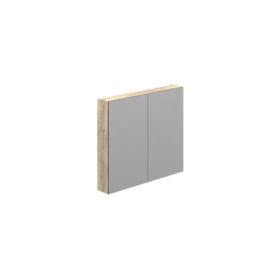 Thebalux spiegelkast model D 80x70 2x deur 2x legplank schakelaar/stopcontact inclusief indirecte LED onderzijde exclusief opbouwlamp