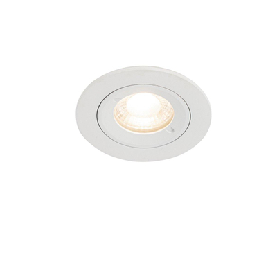 QAZQA Xena spot encastré - set de 8 - 8x8cm - IP44 - rond - blanc mat