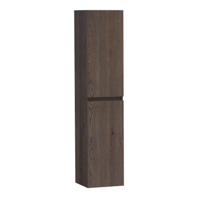 BRAUER Joy badkamerkast - 160x35x35cm - 2 deuren - greeploos - links- of rechtsdraaiend - lamellen eiken zwart