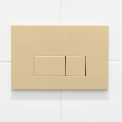 Pack WC QeramiQ Dely Swirl Compact - réservoir encastrable Geberit UP320 - avec bâti-support Burda - abattant 25 mm - plaque de commande en plastique beige - boutons rectangulaires - blanc mat
