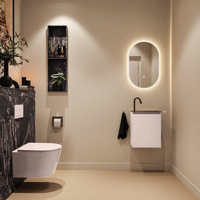 MONDIAZ TURE-DLUX Meuble toilette - 40cm - Rosee - EDEN - vasque Lava - position droite - 1 trou de robinet