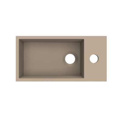 Arcqua Flair fontein - 36x18x9cm - cast marble - 1 kraangat - rechts - mat truffel