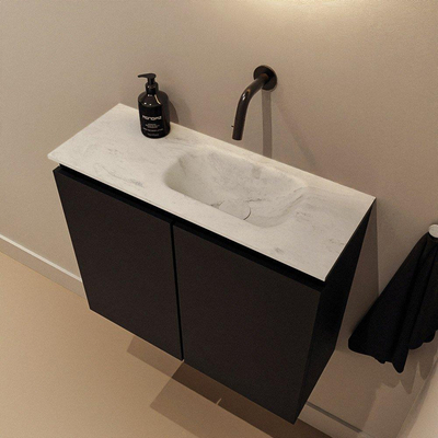 MONDIAZ TURE-DLUX 60cm toiletmeubel Urban. EDEN wastafel Opalo positie rechts. Zonder kraangat.