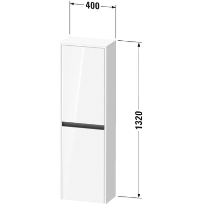 Duravit Ketho.2 Armoire mi-hauteur 40x24x132cm 2 Portes à charnières droites Panneau de particules blanc Mat