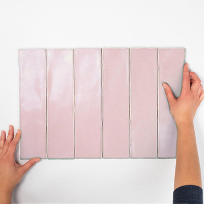 Cifre Cerámica Wandtegel Colonial Pink 7,5x30 cm Vintage Mat Roze