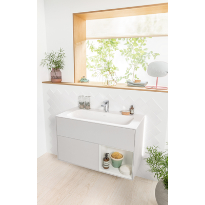 Villeroy & Boch Finion Lavabo pour meuble 100x50cm avec 1 trou pour robinetterie ceramic+ avec trop-plein caché blanc