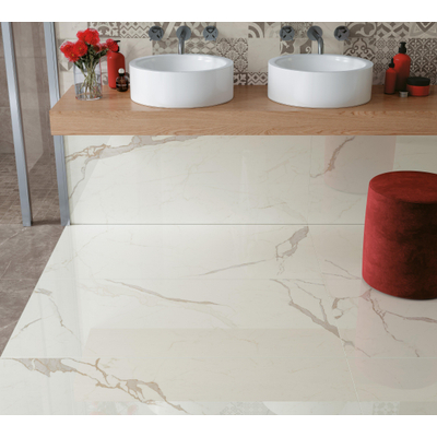 SAMPLE Atlas Concorde Solution Exigo carrelage sol et mur aspect pierre naturelle Crème poli