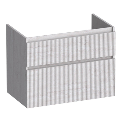 BRAUER Delight Wavy wastafelonderkast 80 2 softclose lades - greeploos - 1 sifon uitsparing - Forest Seashell