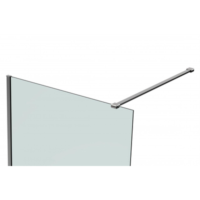 Van rijn products St01 douche à l'italienne 30x200cm verre de sécurité transparent 8mm anti-calcaire sans barre de stabilisation profilé mural chrome