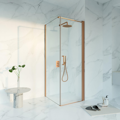 Fortifura Galeria Douchecabine - 70x80x200 - Profiel veiligheidsglas - antikalk - PVD - geborsteld koper