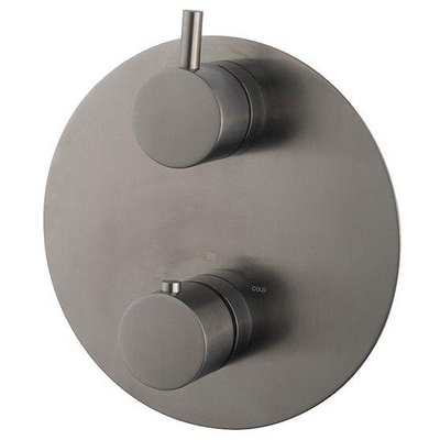 Wiesbaden Caral Ensemble de finition rond pour thermostat encastré 2 voies gunmetal PVD