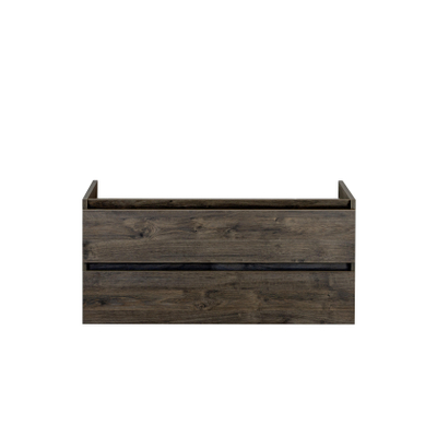H&R Badmeubelen Infinity Wastafelonderkast - 120x44.8x55cm - 2 lades - greeploos - dubbele sifonuitsparing espresso