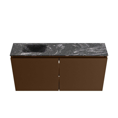 MONDIAZ TURE-DLUX 100cm toiletmeubel Rust. EDEN wastafel Lava positie links. Zonder kraangat.