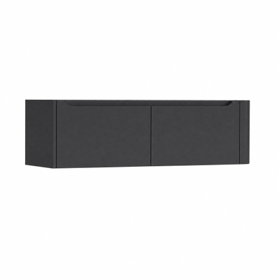 H&R Badmeubelen Juice Meuble sous lavabo - 140x45x40cm - angle droit arrondi - 2 tiroirs - poignée intégrée - anthracite mat