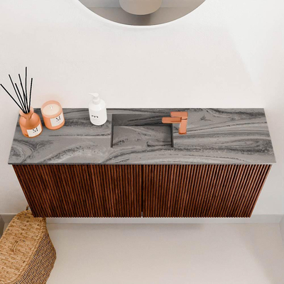 Mondiaz JOYA-DLUX 90cm toiletmeubel - kleur Ruby - Wastafel FAYE positie Midden 1 kraangat kleur Sombra.