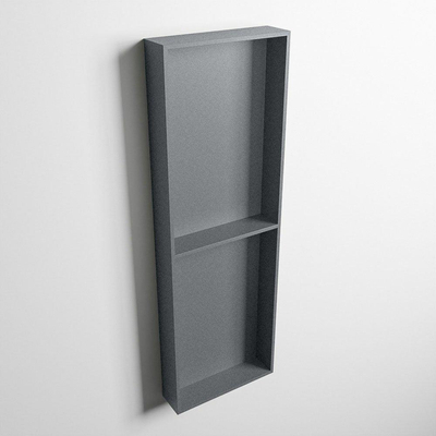 Mondiaz EASY Niche salle de bains - 149.5x8x29.5cm - à encastrer ou à monter - 2 compartiments - Plata | Plata