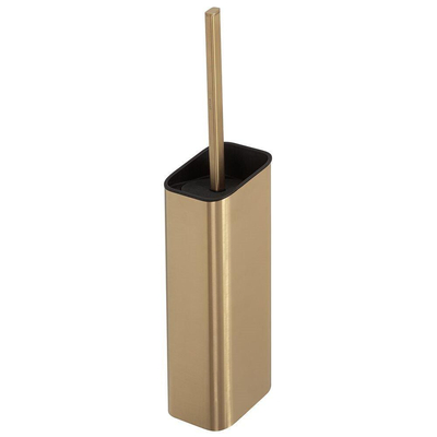 Geesa Shift Toiletborstel met houder Goud geborsteld (zwarte deksel en borstel) SHOWROOMMODEL