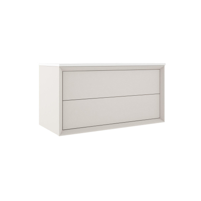 Saniclass Prime Core Meuble sous lavabo - 100x55x45cm - 2 tiroirs - push to open - MDF - mat cotton (beige)