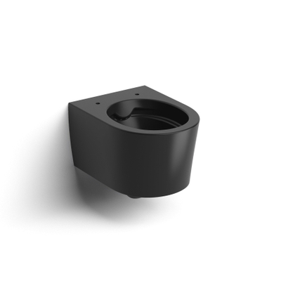 Clou InBe WC suspendu – compact – sans bride – 36,5 x 48 cm – avec abattant softclose – noir mat