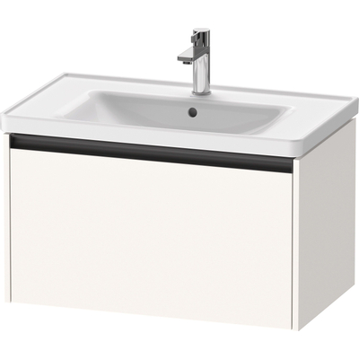 Duravit Ketho.2 Wastafelonderbouwkast - met 1 lade - 78.4x45.5x44cm - met greep antraciet - wit supermat