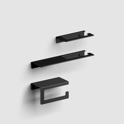 Clou Fold porte-rouleau de papier toilette sans clapet modèle courbé noir mat