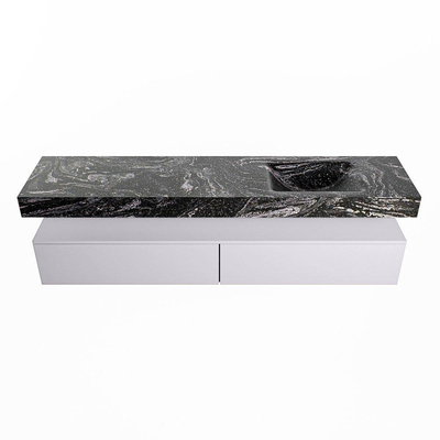 MONDIAZ ALAN - DLUX Ensemble meuble de salle de bains - 200cm - meuble bas - Cale - 2 tiroirs - lavabo suspendu - vasque à droite - 0 trous de robinetterie - Lava