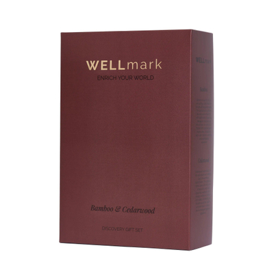Wellmark Discover coffret cadeau - savon pour les mains et bougie parfumée - bambou - verre brun