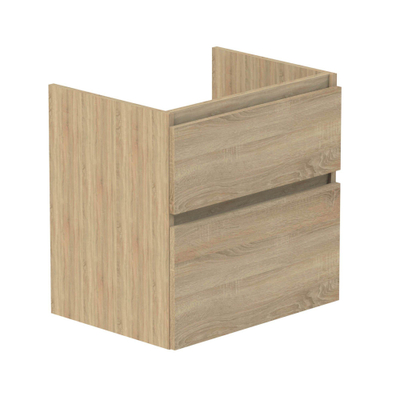 Thebalux beat 45 opliggend - onderkast lade hout greeplijst in kleur meubel tweed beige 2x
