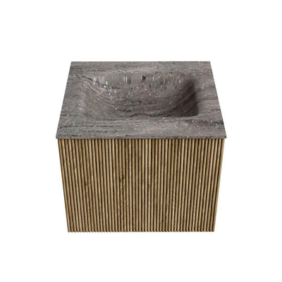 MONDIAZ KURVE-DLUX Meuble de salle de bains 50 cm couleur Dusk avec 1 tiroir et 0 porte. Lavabo GRUNNE Central 1 trou de robinet Oza.