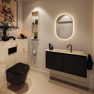 MONDIAZ TURE-DLUX 100cm toiletmeubel Urban. EDEN wastafel Frappe positie midden. Met 1 kraangat.