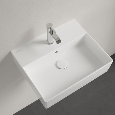 Villeroy & Boch memento 2.0 wastafel - 50x42cm - met overloop - 1 kraangat - White Alpine (glans wit)