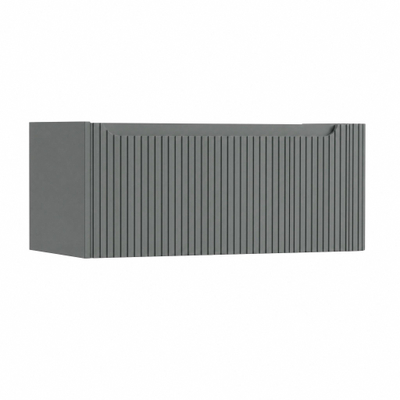 H&R Badmeubelen Juice Wastafelonderkast - 100x45x40cm - rechterhoek afgerond - 3D-front - 1 lade - geïntegreerde greep - petrol mat